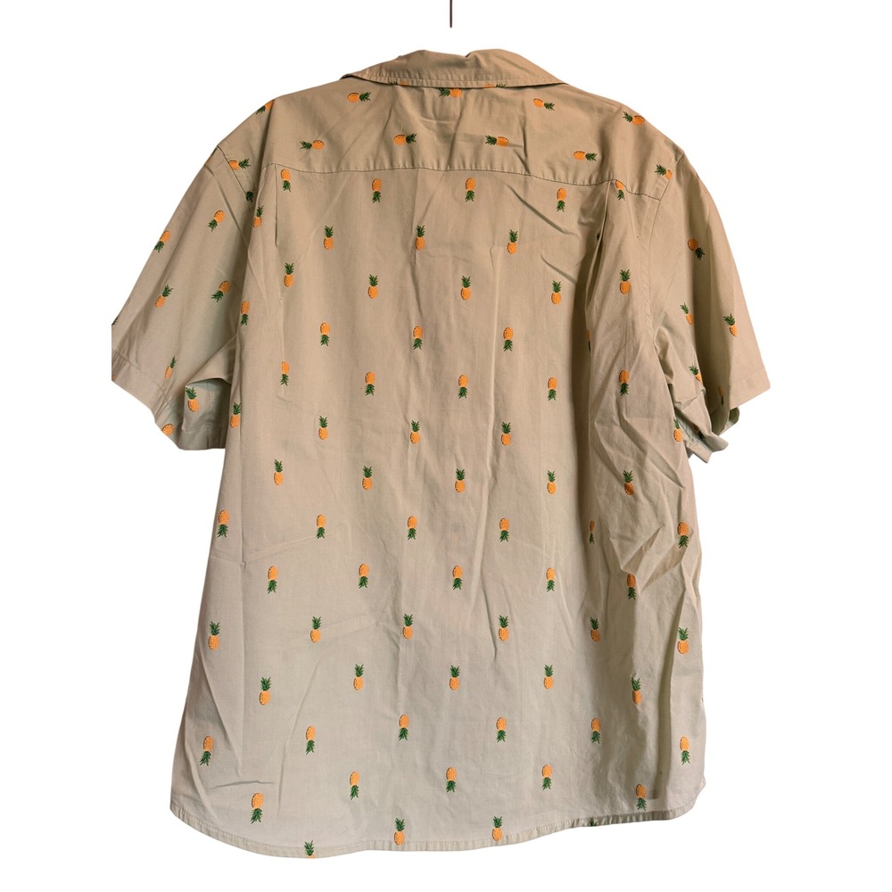 Coastal Casual Vacation Old Navy Mens XL Pineapple Shirt Regular Fit Sage Green - Picture 4 of 7